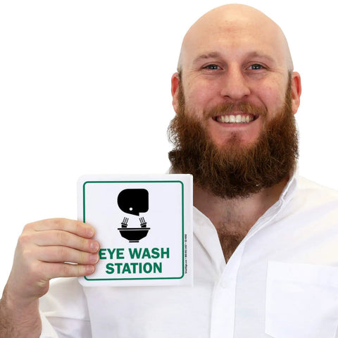 Eye Wash Station Projecting Sign 6x6 Acrylic Durable 118 Mil Message Directly Printed for Extra Strength Dual Direction Visibility Easy to Spot in Emergencies Locates First Aid Gear and Evacuation Routes