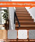 Straight Up Premium Wrought Iron Handrail For One Or Two Steps With Dead Simple Wall Mount Stair Grip Lever on wooden and concrete walls.