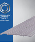 Beefy Aluminum Saddle Threshold For Commercial Doors, Fluted Mill Finish, showcasing heavy-duty construction and design