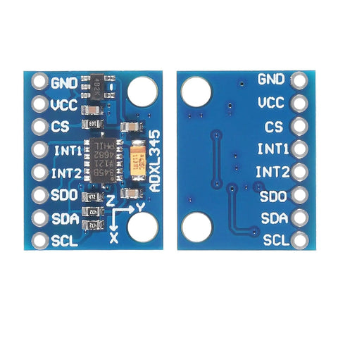 Front and back view of GY 291 3 Axis Accelerometer Module With I2C And SPI For Arduino ADXL345 Digital Tilt Sensor 13 Bit Resolution Up To 16G.