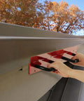 24 Inch Steel Sheet Metal Folding Tool With Grips For Standing Seam Roofing Panels in use on metal edge