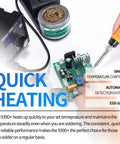 Digital Soldering Station With Temperature Control And Celsius Fahrenheit Display 75 Watt Equivalent ESD Safe Aluminum Panel