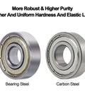 20-Pack 608 ZZ Sealed 8mm x 22mm x 7mm Double Iron Shield Deep Groove Steel Miniature Ball Bearings comparison with carbon steel