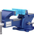 4 Inch Bench Vise With 360 Degree Swivel Base, Ductile Cast Iron Heavy Duty Vise For Home Workshop, in blue finish