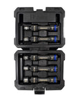 Heavy Duty Half Inch Drive 12 Point Pinless Driveline Impact Socket Set features two-tiered case with universal joint sockets.