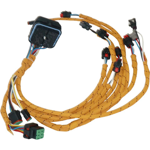 Hot Deal On EXKATCC 323-9140 Wiring Harness Assembly For Caterpillar CAT Tracked Logging Machines, yellow cable with connectors.