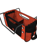 Cargo Hold Ladder Accessory Fabric Tool Pouch For Multi-Position Ladders Ballistic Nylon Organizer With Pouches And Slots Built For Grab-And-Go Quick Access And Durable Tool Storage On Any Job Site, shown empty on a flat surface.