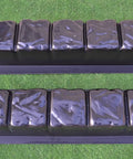 Set Of Four Plastic Concrete Curb Molds For DIY Landscaping Reusable Garden Edging Creates Straight And Radius Borders For Patios Walkways And Edges BR02 BR04 Compatible, two molds laying on grass