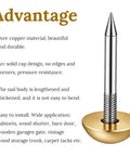 Twenty Piece Pack Of Solid Brass Upholstery Tacks With Top Shelf Hold And A Sweet Vintage Look For Furniture Projects Smooth Woodcraft Crafts And Easy Diy Home Decor Fixes In Classic Gold Finish And One Half Inch Heads with arc solid cap design.