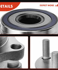 Close-up view of two rear wheel bearing and hub assemblies for Subaru Outback 2015 through 2021, heavy duty, 5-lug compatible.