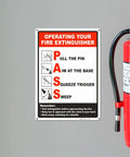 10 By 14 Inch Fire Extinguisher Sign Made From Durable Polyethylene Plastic With Bold Text And Symbol Clear Operating Instructions For Easy Fire Safety And Quick Wall Mount Install next to fire extinguisher.