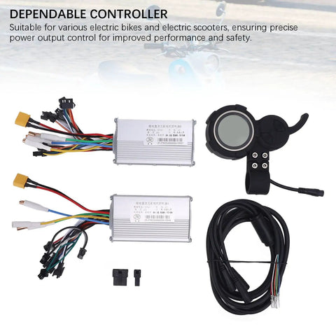 52V 25A 1200W Electric Bike Controller Kit With LCD Display, Aluminum Alloy Housing, Dual Drive System, Full Wiring Harness