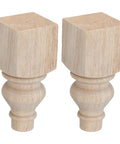 Round Wooden Sofa Legs 5.9 Inch Unfinished Carved Furniture Feet With Hardware French Style for Kitchen Table and Bench
