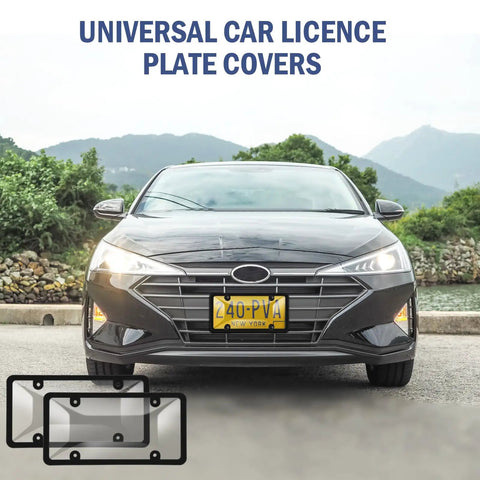 Two Pack License Plate Protectors For Front And Rear Plates ABS Matte Clear Shield With Screws Caps Universal Car Accessories
