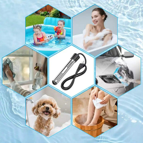 Bangin Heat 2000W Portable Water Heater With Slick Stainless Steel Guard and Smart Auto Cut Off for multiple uses and settings.