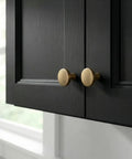 Black cabinet with 40 Pack One And One Quarter Inch Mushroom Cabinet Knobs In Champagne Bronze Zinc Alloy Round Drawer Pulls