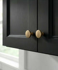 5 Pack Champagne Bronze Cabinet Knobs Round Zinc Alloy Mushroom Style on black cabinet doors