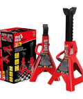 Two red Big Red 3-ton jack stands with adjustable lock, 2-pack