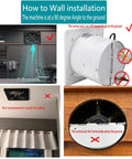 Installation guide for 8 Inch Through Wall Exhaust Fan With 500CFM, 110V, 80W, Built Tough Metal Construction, wall mounting instructions.