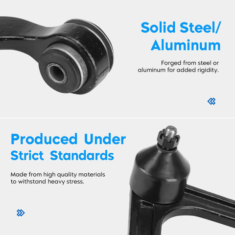 Dodge Ram 1500 Front Upper Control Arm with Ball Joint Assembly and Front Lower Ball Joint Kit K7424 K7411, steel/aluminum detail view.