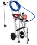 Professional Airless Paint Sprayer Pumping 3300 Psi And 0.47 GPM Flow Rate, heavy-duty engine with wheeled chassis.