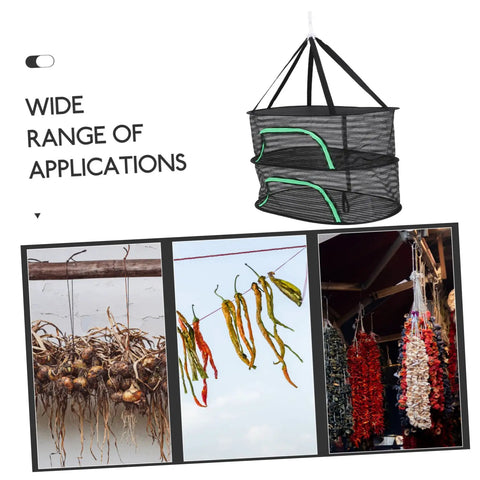 Top Shelf Hanging Drying Rack With Breathable Mesh Net For Herbs Vegetables And Fish No Fuss Space Saving Stand That Delivers Sweet Air Flow And Crisp Result Every Time