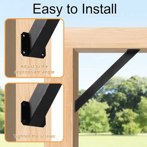 Six Pack 45 Degree Corner Braces For Pergolas And Wooden Structures Heavy Duty Iron Brackets With Weather Resistant Black Coating Inside Mount Connector For Gazebos Treehouses Cabins And Patio Support