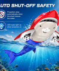 Remote Control Shark Toy For Kids Rad Totally Dual Motors RC Shark With Waterproof Remote LED Eyes Pool Toy Gift underwater view