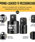 Four Piece Impact Socket Adapters And Reducers Set For One Quarter Three Eighths And One Half Inch Drives Built Tough With CR MO Steel Heavy Duty Converter Kit For Impact Wrenches And Drills showing laser and stamped marking details.