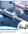 8mm Bore Linear Ball Bearings 15mm Outer Diameter 24mm Length 4mm Hole Double Side Rubber Sealed Flange Base 32mm installed