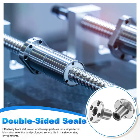 8mm Bore Linear Ball Bearings 15mm Outer Diameter 24mm Length 4mm Hole Double Side Rubber Sealed Flange Base 32mm installed