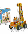 Gravity Crane Science Kit For Kids Kid Friendly Build A Pulley And Lever Model with colorful crane and packaging.