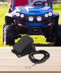 Smooth Ride Hall Effect Accelerator Pedal For Kids Electric Cars Zero To Thirty Degree Non Contact Throttle Sensor on wooden background.