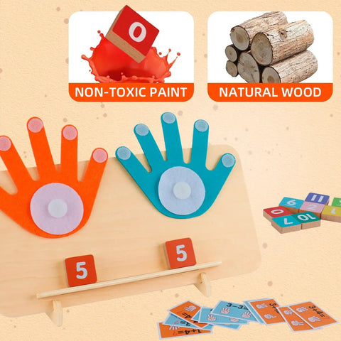 Toddler Math Blocks Are A Solid Bang For Your Buck For Preschool And Homeschool Parents Who Want Totally Awesome Number Counting Cubes That Make Addition Subtraction A Piece Of Cake And Build Core Math Skills For Ages Three Plus with wooden number blocks and hand visuals.