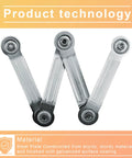 4 Pack Glider Bearing Arm Bracket Hardware For Rocker Replacement Parts 6.4 Inch Length 5.15 Inch Between Mounting Holes Bolt Hole Diameter One Quarter Inch Silver Galvanized Finish Durable Easy Install shown front view