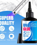 Dope UV Resin Kit With Light For Quick Curing And Strong Bonding, 60g Resin And Rechargeable 395nm UV Flashlight, 5 Second Cure