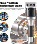 Nine Piece Two Inch Boring Head R8 Shank Tool Set With Half Inch Boring Bar For Machining Centers, Boring Mills, And Milling Machines