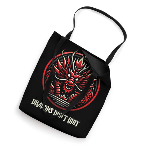 Dragon Boat Race Tote Bag For Fans And Crews Dope Festival Style Carryall With Bold Boat Race Artwork Black with Red Dragon Design