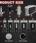 Product size details of Diamond Core Drill Bit Set For Tile And Stone Includes 19mm 28mm 35mm 45mm 51mm Diamond Bits 20mm Finger Bit Two Adapters And Hole Saw For Precise Wet Or Dry Drilling