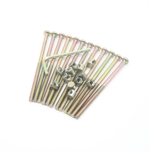 No Wobble Solid Hold Heavy Duty Bunk Bed Bolts And Barrel Nuts Kit M6 X 110MM Hex Key Screws for furniture assembly.