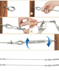 Heavy Duty 1/8 Stainless Steel Cable Kit, 50 Ft Aircraft Wire Rope 7x7 With M6 Turnbuckles installation demonstration