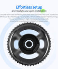 Top view of Ride-Ready Road Bike Power Meter Crankset With Dual Sensor Fusion, featuring 110 BCD and IPX7 waterproof design.