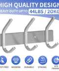 Sturdy Stainless Steel Wall Mount Coat Rack Set With Heavy Duty Hooks For Hats Towels Robes Jackets And Clothes Two Pack