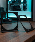 Two Pack Metal Computer Fan Mount Bracket For 12cm PC Fans Sturdy Iron Construction Replacement Chassis Bracket To Boost Airflow And Keep Your Rig Cool And Clean And Easy To Install, black metal brackets