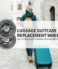 Heavy Duty Suitcase Wheels Replacement Set With Tough Rubber 360 Swivel Casters And Precision Bearings for smooth rolling.