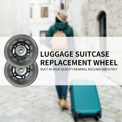 Heavy Duty Suitcase Wheels Replacement Set With Tough Rubber 360 Swivel Casters And Precision Bearings for smooth rolling.