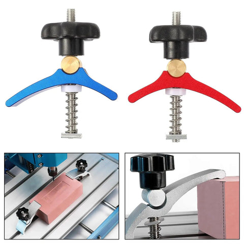 T Track Hold Down Clamp Set With T Slot Clips And T Screws Quick Act Carpentry Track Clamps For Woodworking And DIY Kit Two Pieces