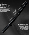 Mokume Style Polypropylene Practice Katana With Black Saya Scabbard 24.5 Inch Training Samurai Sword detail on blade guard