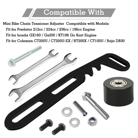 Chain Tensioner Adjuster With Roller And Wrench For Go Karts And Small Engines Built Tough Fits Predator 79cc 196cc 212cc 224cc 236cc
