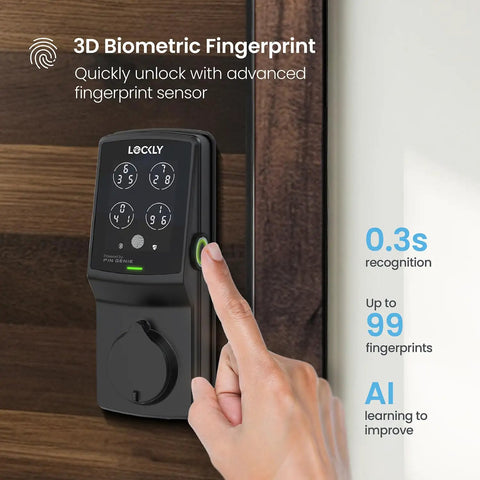 Badass Smart Deadbolt With Integrated Wifi Hub Featuring Quick Biometric Scanner And Rolling Digit Keypad For Smooth Keyless Entry Zero Monthly Costs Or Any Type Of Security Drama